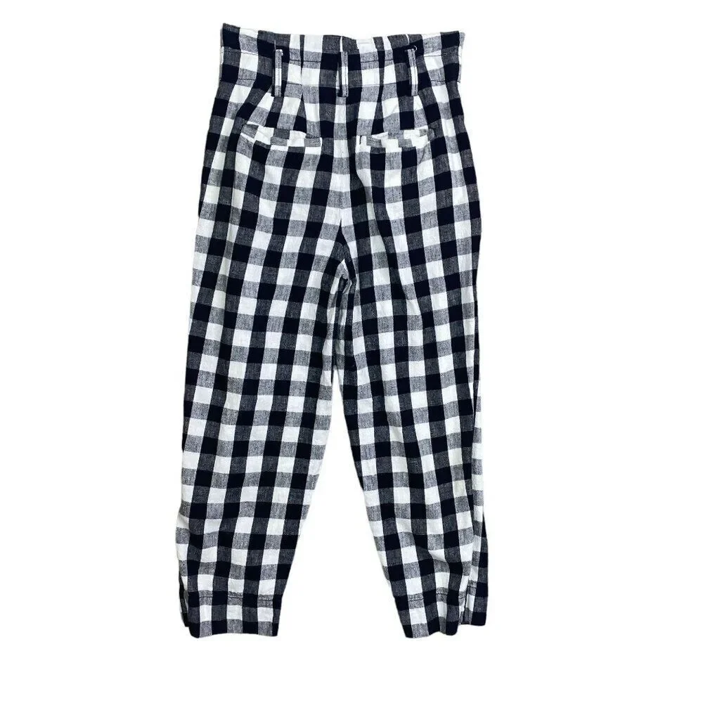 Madewell Gingham Paperbag Waist Pants Size 0